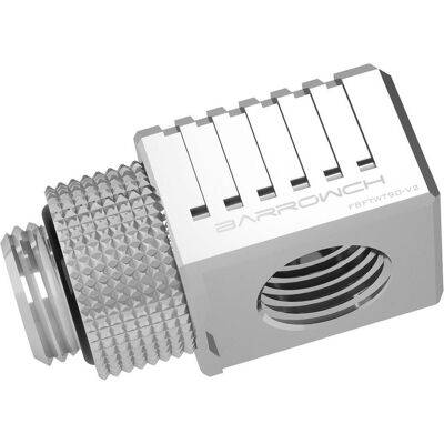 Barrow Special Adapter 90 Grad G1/4 Zoll IG auf G1/4 Zoll IG - silber, Wasserkühlung Anschluss, Silber Barrow Special Adapter 90 Grad G1/4 Zoll IG auf G1/4 Zoll IG - silber, Wasserkühlung Anschluss, Silber