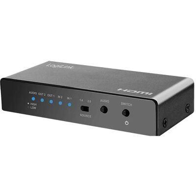 LogiLink HDMI-Switch, 2x2-Port, bidirekt, 4K/60 Hz, EDID, HDCP, HDR, Downscaler, Switch Box LogiLink HDMI-Switch, 2x2-Port, bidirekt, 4K/60 Hz, EDID, HDCP, HDR, Downscaler, Switch Box