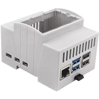 Raspberry Pi Din Rail Case for 5, Entwicklungsboard Zubehör, Weiss Raspberry Pi Din Rail Case for 5, Entwicklungsboard Zubehör, Weiss