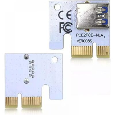 PowerGuard PCI-E Express Riser Card Adapter mit USB Buchse, Mainboard Zubehör PowerGuard PCI-E Express Riser Card Adapter mit USB Buchse, Mainboard Zubehör