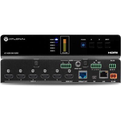 Atlona AT-HDR-SW-52 5 x 2 4K/HDR HDMI 2.0b Sw. HDbaseT-100m, Switch Box Atlona AT-HDR-SW-52 5 x 2 4K/HDR HDMI 2.0b Sw. HDbaseT-100m, Switch Box