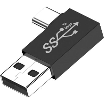 PowerGuard USB-A zu USB-C 90 Grad Winkel links Adapter, USB Adapter, Schwarz PowerGuard USB-A zu USB-C 90 Grad Winkel links Adapter, USB Adapter, Schwarz