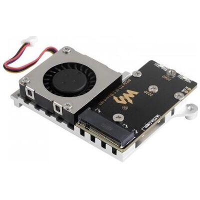 WaveShare Fan with PCIe to M.2 card for Raspberry Pi 5, Entwicklungsboard Zubehör WaveShare Fan with PCIe to M.2 card for Raspberry Pi 5, Entwicklungsboard Zubehör