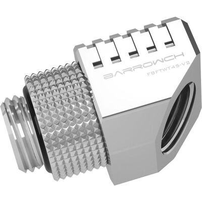 Barrow Special Adapter 45 Grad G1/4 Zoll IG auf G1/4 Zoll IG - silber, Wasserkühlung Anschluss, Silber Barrow Special Adapter 45 Grad G1/4 Zoll IG auf G1/4 Zoll IG - silber, Wasserkühlung Anschluss, Silber