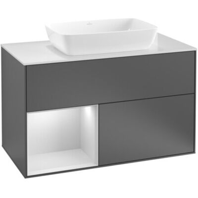 V&B; Waschtischunterschrank Wandbeleuchtung Finion 100, Pl bla m, Reg md m Lac, si Gr m Lac ; Villeroy & Boch (G772HGHJ) V&B; Waschtischunterschrank Wandbeleuchtung Finion 100, Pl bla m, Reg md m Lac, si Gr m Lac ; Villeroy & Boch (G772HGHJ)