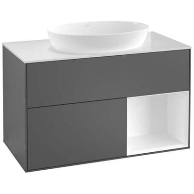 V&B; Waschtischunterschrank Wandbeleuchtung Finion 100, Pl bla m, Reg md m Lac, si Gr m Lac ; Villeroy & Boch (G902HGHJ) V&B; Waschtischunterschrank Wandbeleuchtung Finion 100, Pl bla m, Reg md m Lac, si Gr m Lac ; Villeroy & Boch (G902HGHJ)