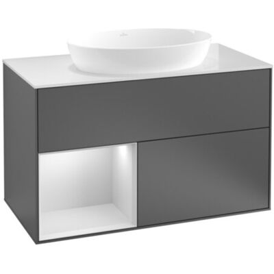 V&B; Waschtischunterschrank Wandbeleuchtung Finion 100, Pl bla m, Reg md m Lac, si Gr m Lac ; Villeroy & Boch (GA12HGHJ) V&B; Waschtischunterschrank Wandbeleuchtung Finion 100, Pl bla m, Reg md m Lac, si Gr m Lac ; Villeroy & Boch (GA12HGHJ)