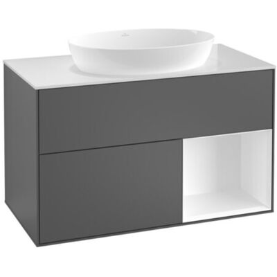 V&B; Waschtischunterschrank Wandbeleuchtung Finion 100, Pl wh. m, Reg md m Lac, si Gr m Lac ; Villeroy & Boch (GA21HGHJ) V&B; Waschtischunterschrank Wandbeleuchtung Finion 100, Pl wh. m, Reg md m Lac, si Gr m Lac ; Villeroy & Boch (GA21HGHJ)