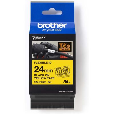 Brother Schriftbandkassette TZe-FX651 gelb schwarz (TZEFX651) Brother Schriftbandkassette TZe-FX651 gelb schwarz (TZEFX651)