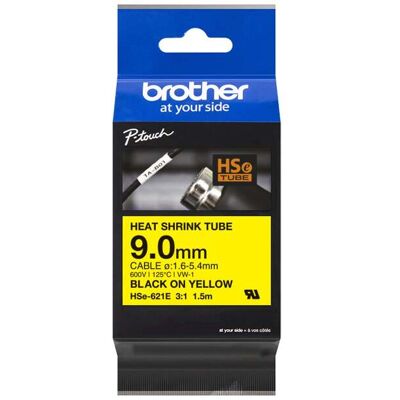 Brother Schrumpfschlauchkassette HSe-621E 9,0mm 1,5m ge/sw (HSE621E) Brother Schrumpfschlauchkassette HSe-621E 9,0mm 1,5m ge/sw (HSE621E)