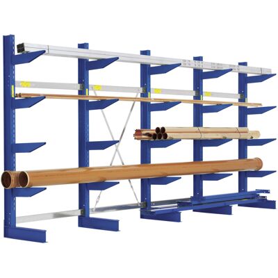 Bito Kragarmregal Set / NT600 IPE140 TypS H2500xL5080xT740 mm 5 Ständer 9900 kg, einseitig enzianblau (18005) Bito Kragarmregal Set / NT600 IPE140 TypS H2500xL5080xT740 mm 5 Ständer 9900 kg, einseitig enzianblau (18005)
