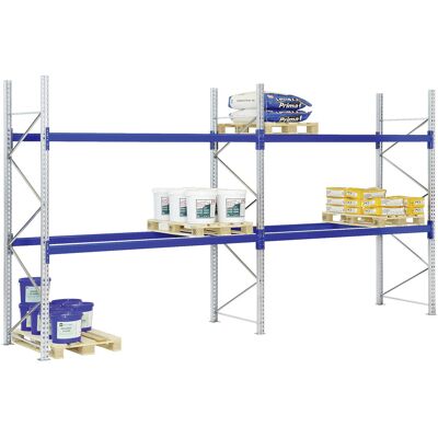 Bito Paletten-Komplettregal-Set P3 mit 5 Ebenen H6000xT1100xL5800 mm 600 kg, unmontiert enzianblau (42269) Bito Paletten-Komplettregal-Set P3 mit 5 Ebenen H6000xT1100xL5800 mm 600 kg, unmontiert enzianblau (42269)