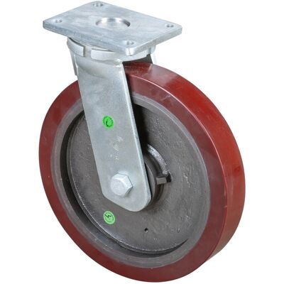 BS Rollen Schwerlast-Lenkrolle D.400mm Trgf.2500kg Guß-Polyurethan Platte L200xB160mm (RR100.C10.400) BS Rollen Schwerlast-Lenkrolle D.400mm Trgf.2500kg Guß-Polyurethan Platte L200xB160mm (RR100.C10.400)