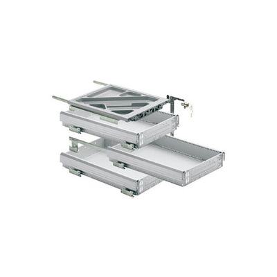 Hettich Container-Set mit Teilauszügen, 392, Aluminium Optik (20711) Hettich Container-Set mit Teilauszügen, 392, Aluminium Optik (20711)