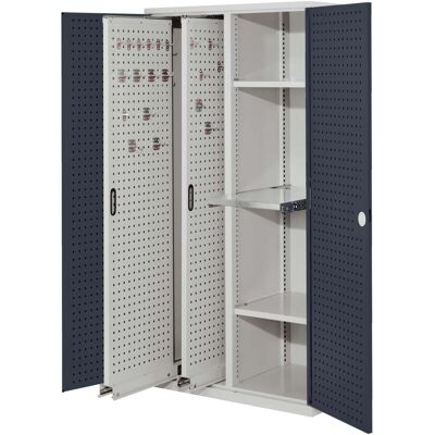 Kappes Vertikalschrank RasterPlan Mod. 84 RAL 7035/7016 Tür innen Lochplatten mit Ausstattung (1465.04.3024) Kappes Vertikalschrank RasterPlan Mod. 84 RAL 7035/7016 Tür innen Lochplatten mit Ausstattung (1465.04.3024)