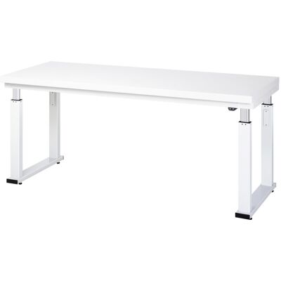 RAU Verstellbarer Arbeitstisch - Höhe 740-1140 mm, 2000 x 700 mm, Hellgrau RAL 7035 RAU Verstellbarer Arbeitstisch - Höhe 740-1140 mm, 2000 x 700 mm, Hellgrau RAL 7035