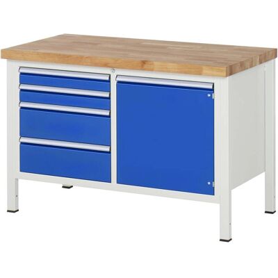 Rau Werkbank höhenverstellbar 8470A2, B1250xT700xH840-1040mm, 4x Schublade-TA, 1x Tür (03-8470A2-127B4H.11) Rau Werkbank höhenverstellbar 8470A2, B1250xT700xH840-1040mm, 4x Schublade-TA, 1x Tür (03-8470A2-127B4H.11)