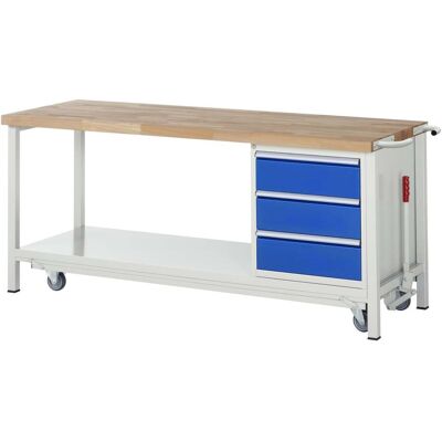 Rau Werkbank mit absenkbarem Fahrgestell Modell 8157 B 2000 x T 700 x H 880mm (05-8157A6-207B4F.11) Rau Werkbank mit absenkbarem Fahrgestell Modell 8157 B 2000 x T 700 x H 880mm (05-8157A6-207B4F.11)