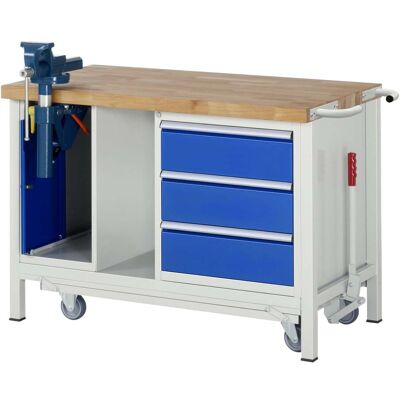 Rau Werkbank mit absenkbarem Fahrgestell Modell 8183 B 1250 x T 700 x H 880mm (05-8183A6-127B4F.11) Rau Werkbank mit absenkbarem Fahrgestell Modell 8183 B 1250 x T 700 x H 880mm (05-8183A6-127B4F.11)