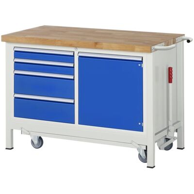Rau Werkbank mit absenkbarem Fahrgestell Modell 8470 B 1250 x T 700 x H 880mm (05-8470A2-127B4F.11) Rau Werkbank mit absenkbarem Fahrgestell Modell 8470 B 1250 x T 700 x H 880mm (05-8470A2-127B4F.11)