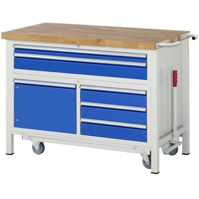 Rau Werkbank mit absenkbarem Fahrgestell Modell 8922 B 1250 x T 700 x H 880mm (05-8922A2-127B4F.11) Rau Werkbank mit absenkbarem Fahrgestell Modell 8922 B 1250 x T 700 x H 880mm (05-8922A2-127B4F.11)