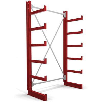 STIER Kragarmregal einseitig 1 Feld mit 5 Ebenen 1300x2000x500mm feuerrot (905269) STIER Kragarmregal einseitig 1 Feld mit 5 Ebenen 1300x2000x500mm feuerrot (905269)