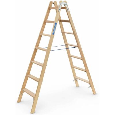 Zarges Crestastep B - beidseitig - 2x7 Stufen - Buche - Leiter Zarges Crestastep B - beidseitig - 2x7 Stufen - Buche - Leiter