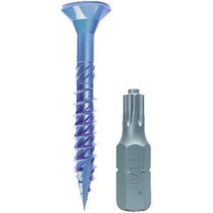 E-Jet Schraube 5 x 110 mm - Blau verzinkt - Für Möbel und Platten E-Jet Schraube 5 x 110 mm - Blau verzinkt - Für Möbel und Platten