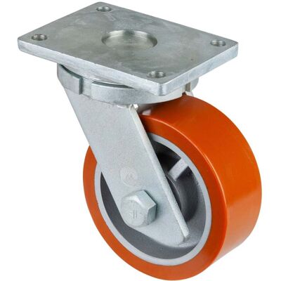 BS Schwerlast-Lenkrolle D.200mm Trgf. 1400kg Guß-Polyurethan Platte L200xB160mm ; BS Rollen (RR100.C10.202) BS Schwerlast-Lenkrolle D.200mm Trgf. 1400kg Guß-Polyurethan Platte L200xB160mm ; BS Rollen (RR100.C10.202)