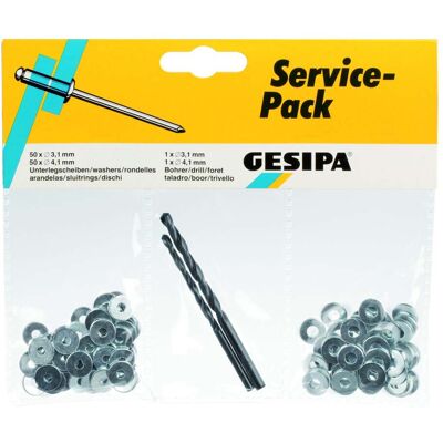 Gesipa Service-Pack aus Kunststoff und Metall mit Ersatzteilen und Zubehör für Gesipa-Geräte, Inhalt: Mundstücke, Gewindedorne, Schrauben und mehr - 1433668) Gesipa Service-Pack aus Kunststoff und Metall mit Ersatzteilen und Zubehör für Gesipa-Geräte, Inhalt: Mundstücke, Gewindedorne, Schrauben und mehr - 1433668)
