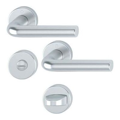 Hoppe Bonn Aluminium-Rosetten-Türgriff-Garnitur 150/42KV/42KVS - Tür- und Fenstergriff-Set Hoppe Bonn Aluminium-Rosetten-Türgriff-Garnitur 150/42KV/42KVS - Tür- und Fenstergriff-Set