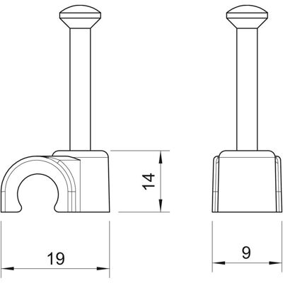 OBO 2011 35 LGR - ISO-Nagel-Clip 11mm Kabelklemme OBO 2011 35 LGR - ISO-Nagel-Clip 11mm Kabelklemme