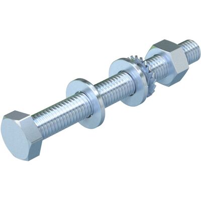 OBO Bettermann M10x90mm Stahl Sechskantbolzen mit Mutter und Unterlegscheibe - Schraube OBO Bettermann M10x90mm Stahl Sechskantbolzen mit Mutter und Unterlegscheibe - Schraube