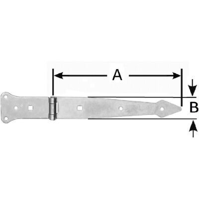 Pollmann Werfgehänge - 35 x 2,5 x 300 mm hell verzinkt - Hinge Pollmann Werfgehänge - 35 x 2,5 x 300 mm hell verzinkt - Hinge