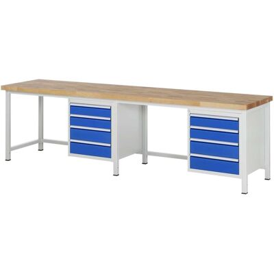 Rau Werkbank höhenverstellbar 8162A1, B3000xT700xH840-1040mm, 8x Schublade-TA (03-8162A1-307B4H.11) Rau Werkbank höhenverstellbar 8162A1, B3000xT700xH840-1040mm, 8x Schublade-TA (03-8162A1-307B4H.11)