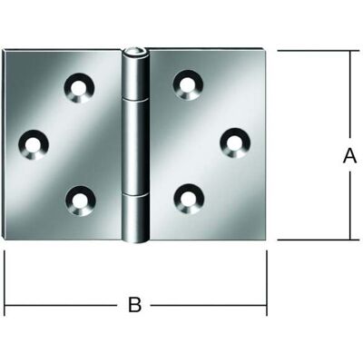 VORMANN Edelstahl-Scharnier 50x75 mm - DIN 7954 D VORMANN Edelstahl-Scharnier 50x75 mm - DIN 7954 D