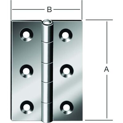 Vormann Scharniere - 70x51mm - Halbbreit - Stahl, Messingstift Vormann Scharniere - 70x51mm - Halbbreit - Stahl, Messingstift