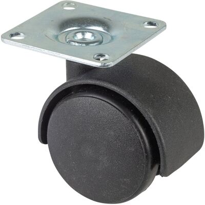 BS Rollen Kunststoff-Doppelrolle F75 40 schwarz m. Platte (F75.040.PL) BS Rollen Kunststoff-Doppelrolle F75 40 schwarz m. Platte (F75.040.PL)