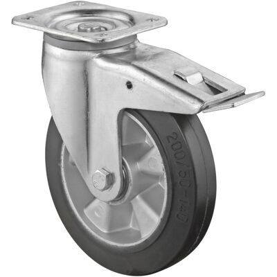 BS Rollen Schwerlastrolle L620.B80.200 Lenkrolle mit Totalfeststeller, Raddurchmesser 200 mm,) BS Rollen Schwerlastrolle L620.B80.200 Lenkrolle mit Totalfeststeller, Raddurchmesser 200 mm,)