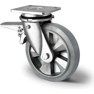 CASCOO Lenkrolle mit Totalfeststeller im Vorlauf ø 125 mm Serie BAF2 Doppelkugellager (CHP5MW0125BAF2D0N) CASCOO Lenkrolle mit Totalfeststeller im Vorlauf ø 125 mm Serie BAF2 Doppelkugellager (CHP5MW0125BAF2D0N)