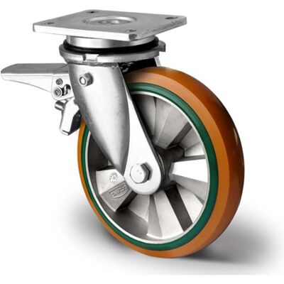 CASCOO Lenkrolle mit Totalfeststeller im Vorlauf ø 125 mm Serie BAY5 Doppelkugellager (CHP5MW0125BAY5D0N) CASCOO Lenkrolle mit Totalfeststeller im Vorlauf ø 125 mm Serie BAY5 Doppelkugellager (CHP5MW0125BAY5D0N)