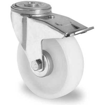 CASCOO Rückenlochlenkrolle mit Totalfeststeller ø 125 mm Serie N0N0 Rollenlager (BBH85W0125N0N0R1W) CASCOO Rückenlochlenkrolle mit Totalfeststeller ø 125 mm Serie N0N0 Rollenlager (BBH85W0125N0N0R1W)