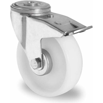 CASCOO Rückenlochlenkrolle mit Totalfeststeller ø 125 mm Serie P0P0 Rollenlager (BBH85W0125P0P0R1W) CASCOO Rückenlochlenkrolle mit Totalfeststeller ø 125 mm Serie P0P0 Rollenlager (BBH85W0125P0P0R1W)