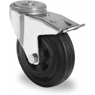 CASCOO Rückenlochlenkrolle mit Totalfeststeller ø 125 mm Serie P4S4 Rollenlager (BBH85W0125P4S4R0N) CASCOO Rückenlochlenkrolle mit Totalfeststeller ø 125 mm Serie P4S4 Rollenlager (BBH85W0125P4S4R0N)