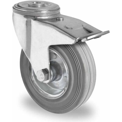 CASCOO Rückenlochlenkrolle mit Totalfeststeller ø 125 mm Serie SWR2 Rollenlager (BBH85W0125SWR2R0N) CASCOO Rückenlochlenkrolle mit Totalfeststeller ø 125 mm Serie SWR2 Rollenlager (BBH85W0125SWR2R0N)