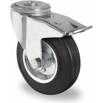 CASCOO Rückenlochlenkrolle mit Totalfeststeller ø 125 mm Serie SWS4 Rollenlager (BBH85W0125SWS4R0N) CASCOO Rückenlochlenkrolle mit Totalfeststeller ø 125 mm Serie SWS4 Rollenlager (BBH85W0125SWS4R0N)