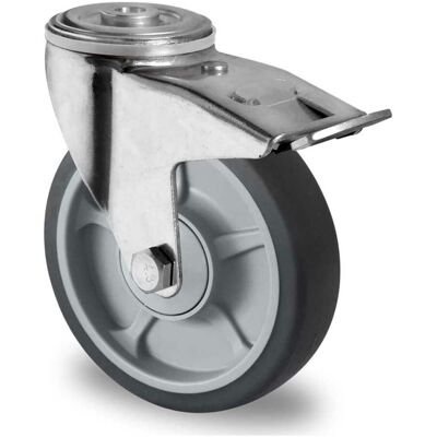 CASCOO Rückenlochlenkrolle mit Totalfeststeller ø 200 mm Serie P2G2 Kugellager (BPH98W0200P2G2B32) CASCOO Rückenlochlenkrolle mit Totalfeststeller ø 200 mm Serie P2G2 Kugellager (BPH98W0200P2G2B32)
