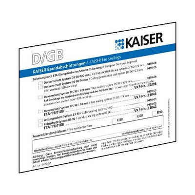 Kaiser 9473-91 Brandschutzschild - Trennwand Kaiser 9473-91 Brandschutzschild - Trennwand
