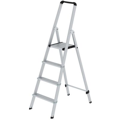MUNK Aluminium-Leiter - 4 Stufen - Grau - Industriegebrauch MUNK Aluminium-Leiter - 4 Stufen - Grau - Industriegebrauch