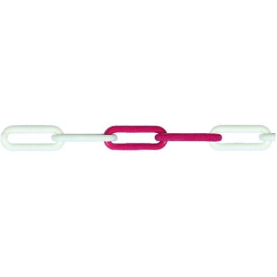 POSAMO Kunststoffkette - Rot-Weiß - 6 mm x 50 m - Kunststoffkette POSAMO Kunststoffkette - Rot-Weiß - 6 mm x 50 m - Kunststoffkette